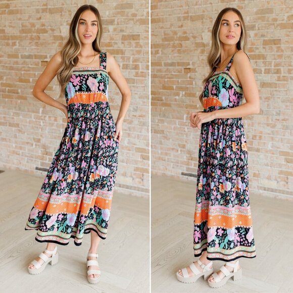 Black Floral Dress - Size Small - Picture 1 of 15